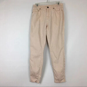 Ann Taylor Loft Curvy Skinny Ankle Striped Jeans